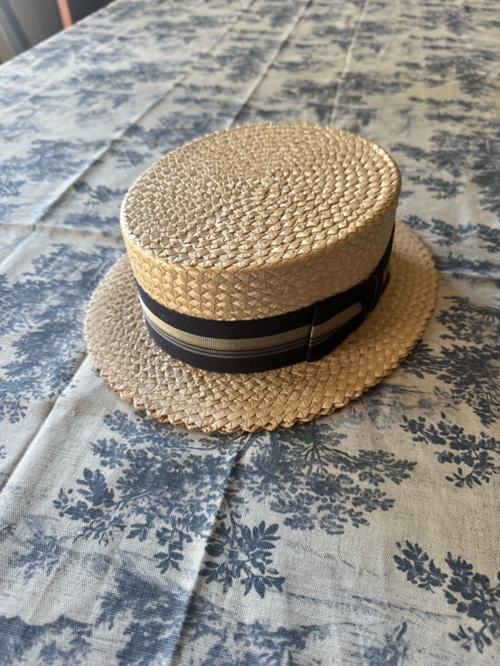 Stetson Natural Straw Boater Hat with Black Band